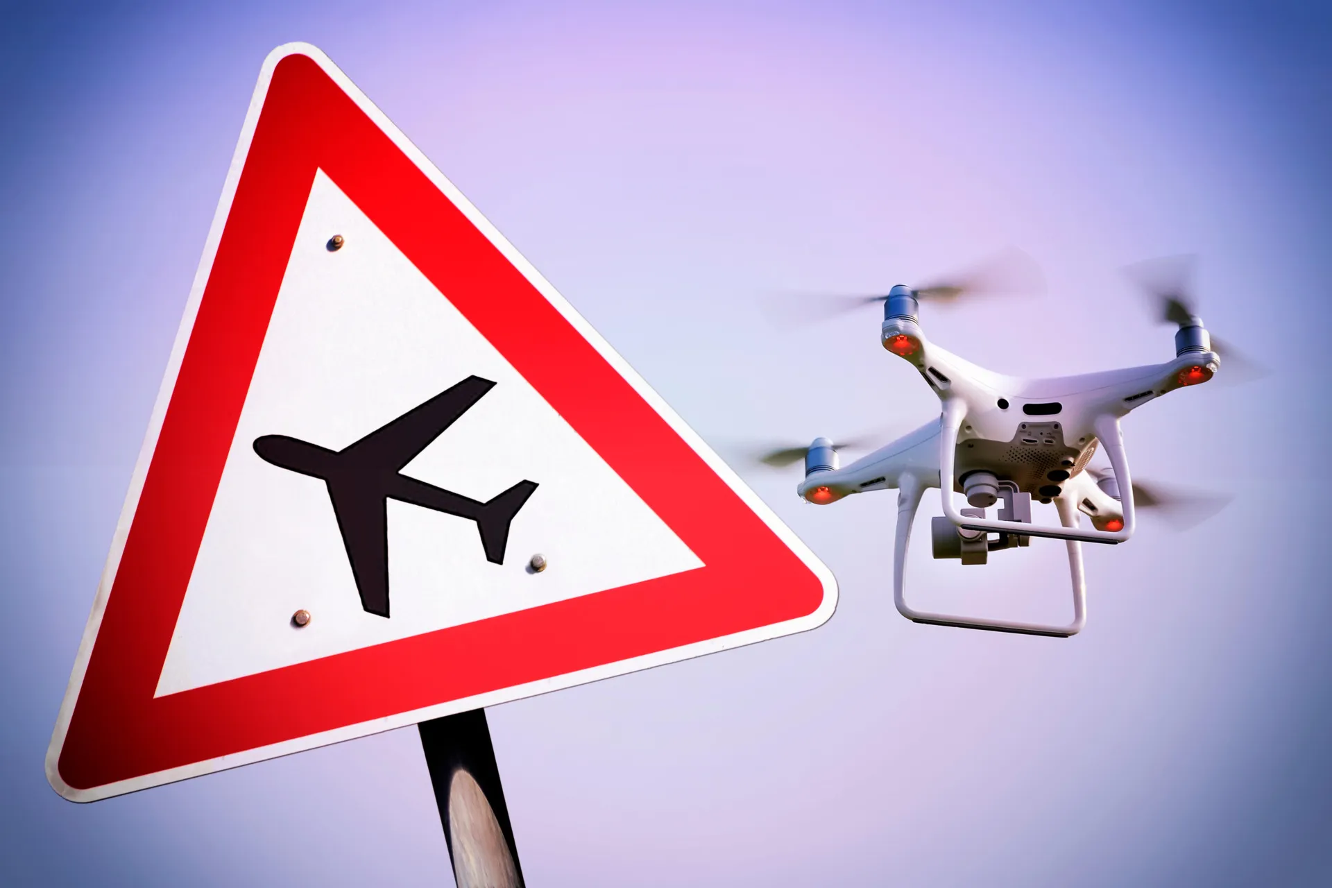 drone flying near airport