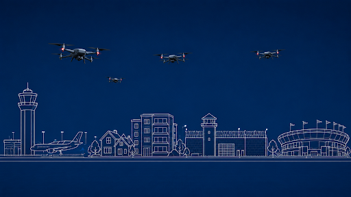 Analysis of unauthorized drone activity in April 2026 in airports, neighborhoods, and correctional facilities.